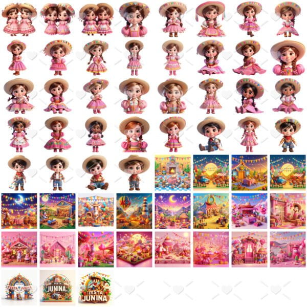 Kit Digital Festa Junina 3d Ilustracoes Png Transparente