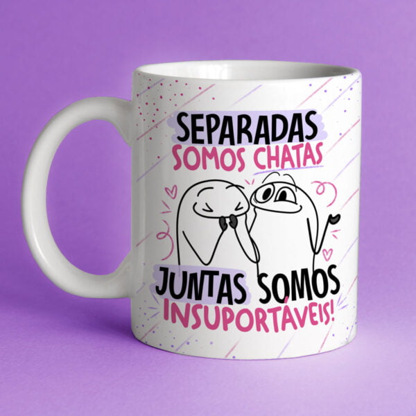 Kit Digital Flork Amigas Frases Engraçadas Sublimação Caneca