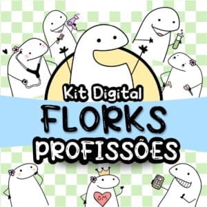 Kit Digital Flork Profissões Psicóloga Professora Dentista..