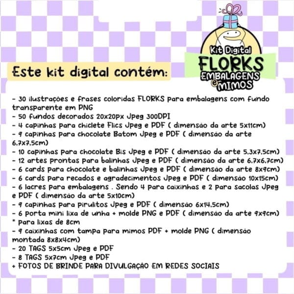 Kit Digital Florks Embalagens E Mimos Ilustrações Meme Caixa
