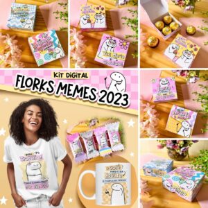 Kit Digital Florks Memes 2023 Ilustrações P/ Brindes E Mimos