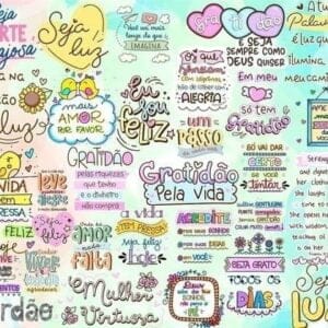 Kit Digital Frases Fofas Motivacional Esperança Crença Png