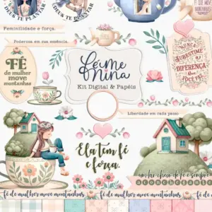 Kit Digital Frases Menina Png Para Papelaria Personalizada 3