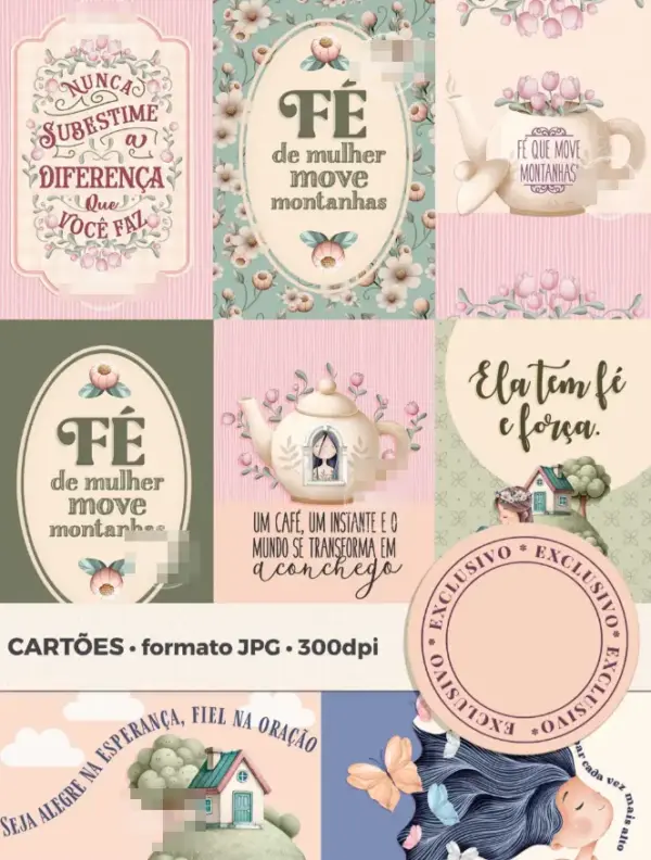 Kit Digital Frases Menina Png Para Papelaria Personalizada