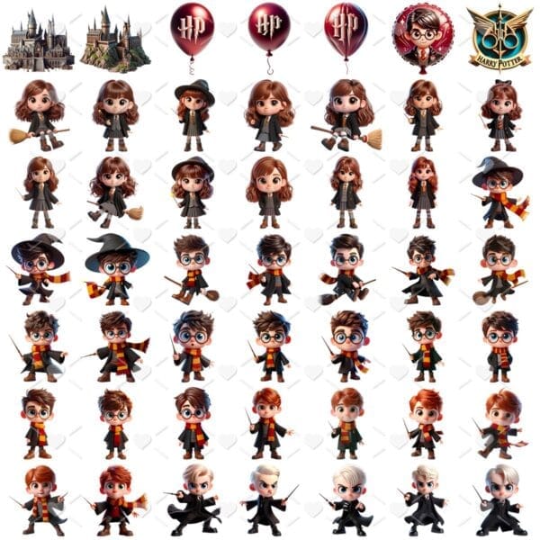 Kit Digital Harry Potter Baby Png Ilustrações Cute 3D