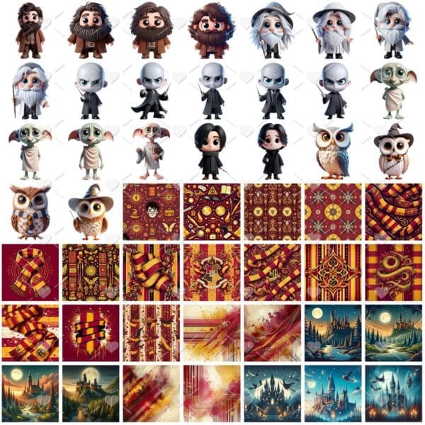 Kit Digital Harry Potter Baby Png Ilustrações Cute 3D