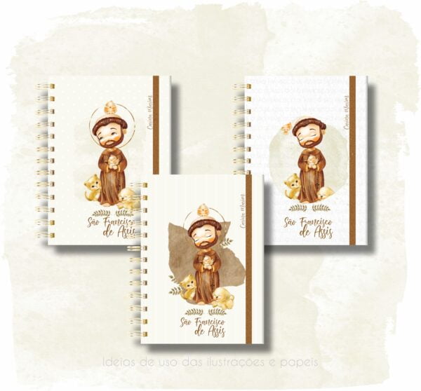 Kit Digital Ilustrações Aquareladas São Francisco de Assis