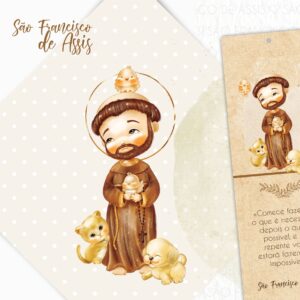Kit Digital Ilustrações Aquareladas São Francisco de Assis