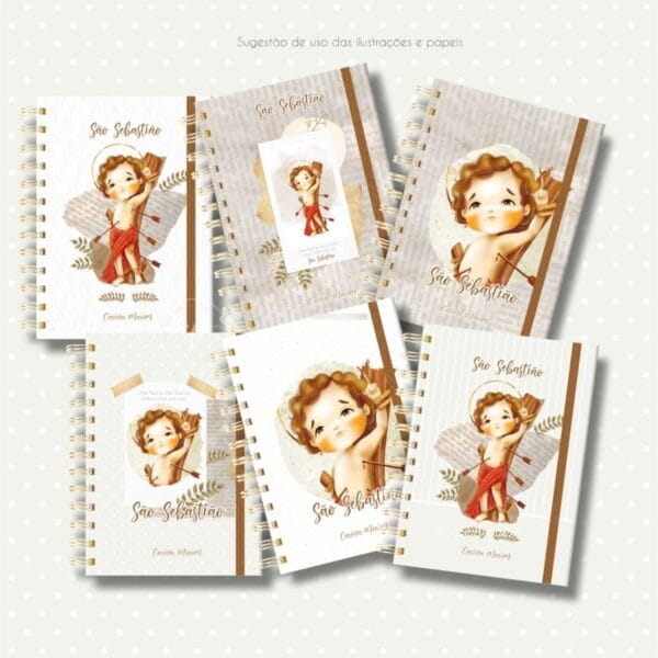 Kit Digital Ilustrações Aquareladas São Sebastião Artes Png