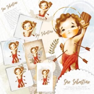 Kit Digital Ilustrações Aquareladas São Sebastião Artes Png