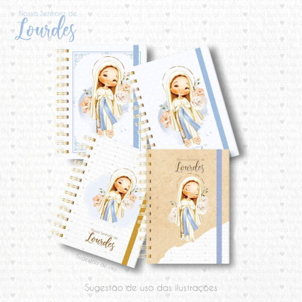 Kit Digital Ilustrações Nossa Senhora de Lourdes Imagens Png