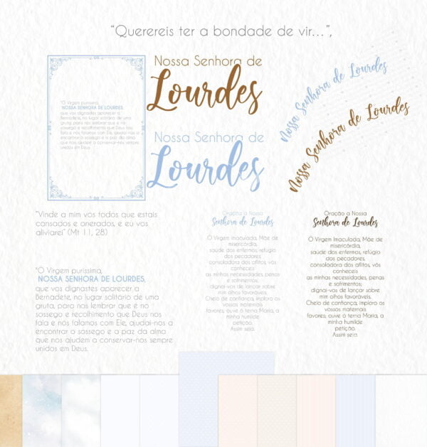 Kit Digital Ilustrações Nossa Senhora de Lourdes Imagens Png
