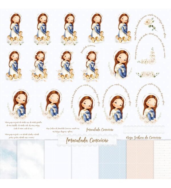 Kit Digital Imaculada Conceicao Santinhos P Personalizados 6