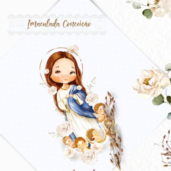 Kit Digital Imaculada Conceicao Santinhos P Personalizados 7