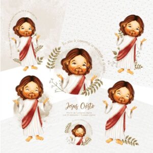 Kit Digital Jesus Cristo Santinhos Personalizados Papelaria 7