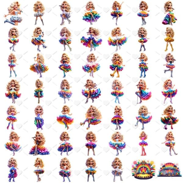 Kit Digital Joelma Calypso Png Ilustrações 3D Fofo Mascote