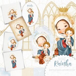 Kit Digital Mae Rainha Santinhos Virgem Maria Mae De Jesus 10