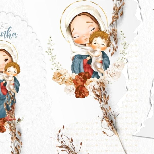 Kit Digital Mae Rainha Santinhos Virgem Maria Mae De Jesus 4