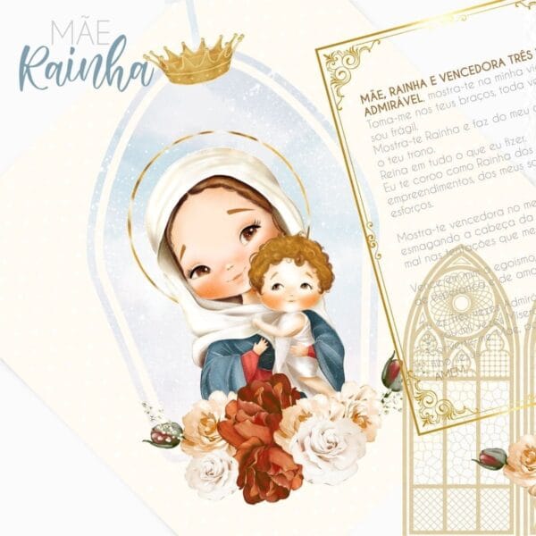 Kit Digital Mae Rainha Santinhos Virgem Maria Mae De Jesus 6