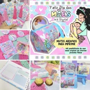 Kit Digital Mães Agenda Caixas Embalagens Mimos Silhouette