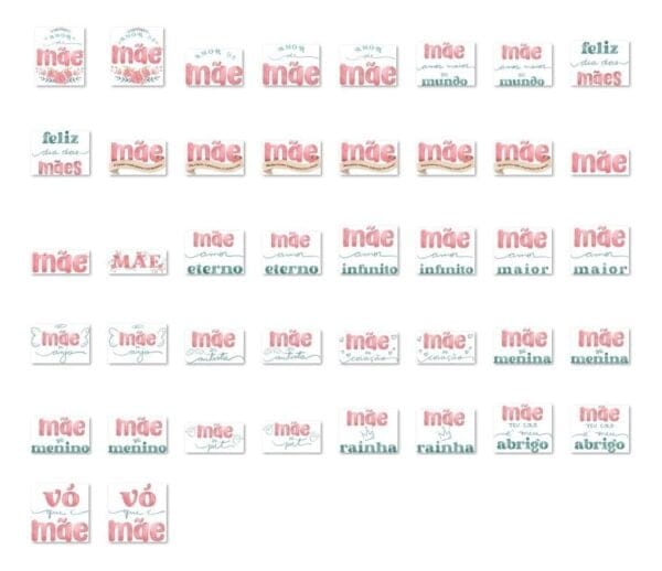 Kit Digital Mães Artes Frases Papelaria Personalizada Png