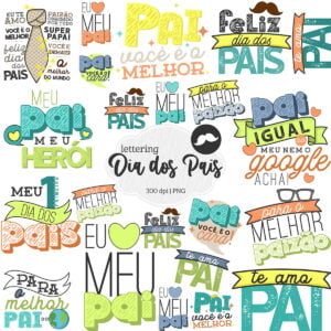 kit digital meu pai e o melhor frases lettering tags papeis 4