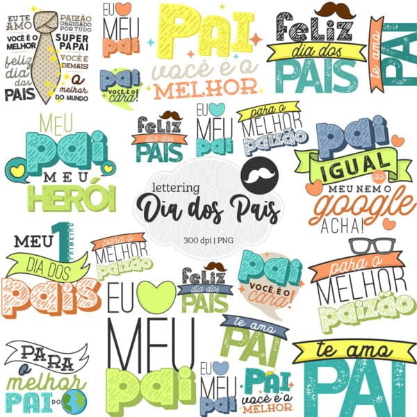 Kit Digital Meu Pai É O Melhor Frases Lettering Tags Papéis