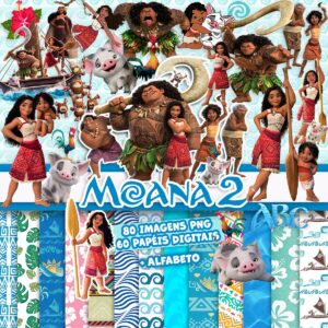 Kit Digital Moana 2 Imagens Png Alfabeto 3