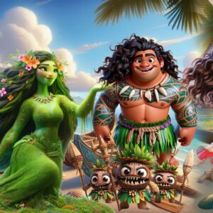 Kit Digital Moana 3D Cute Fofo Ilustrações Png Transparente