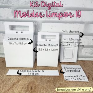 kit digital moldes limpos caixinhas arquivo digital papelaria digital