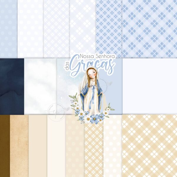 Kit Digital Nossa Senhora das Graças V2 Ilustrações Fofas