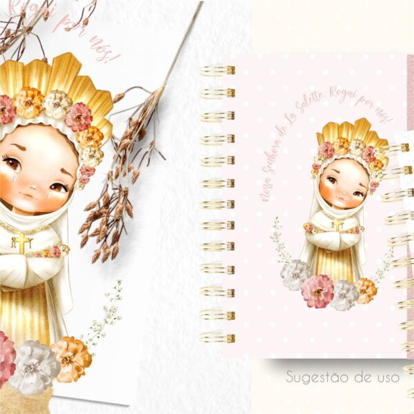 Kit Digital Nossa Senhora de La Salette Santinhos Aquarelado