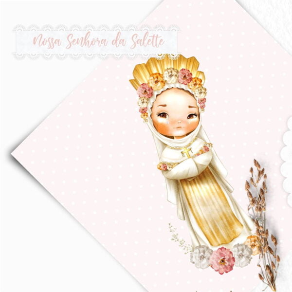 Kit Digital Nossa Senhora de La Salette Santinhos Aquarelado