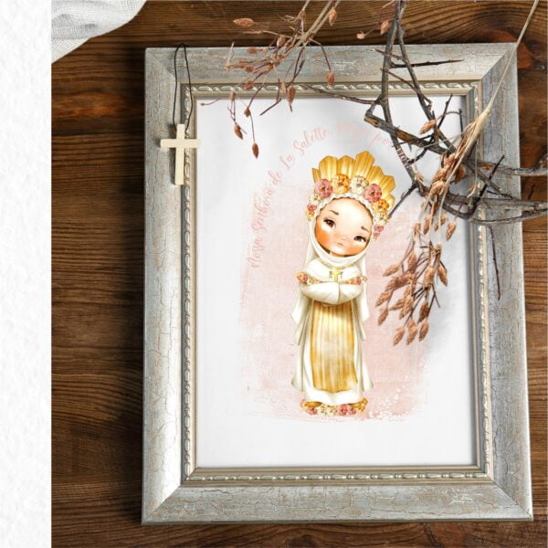 Kit Digital Nossa Senhora de La Salette Santinhos Aquarelado