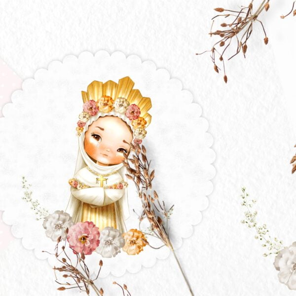 Kit Digital Nossa Senhora de La Salette Santinhos Aquarelado
