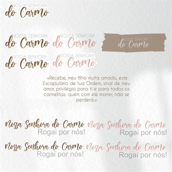 Kit Digital Nossa Senhora do Carmo Santinhos Aquarelados