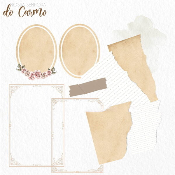 Kit Digital Nossa Senhora do Carmo Santinhos Aquarelados