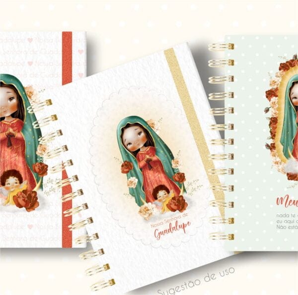 Kit Digital Nossa Senhora Guadalupe Santinhos Aquarelados