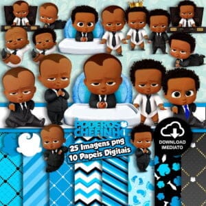 Kit Digital O Poderoso Chefinho Afro Negro Preto Bebê