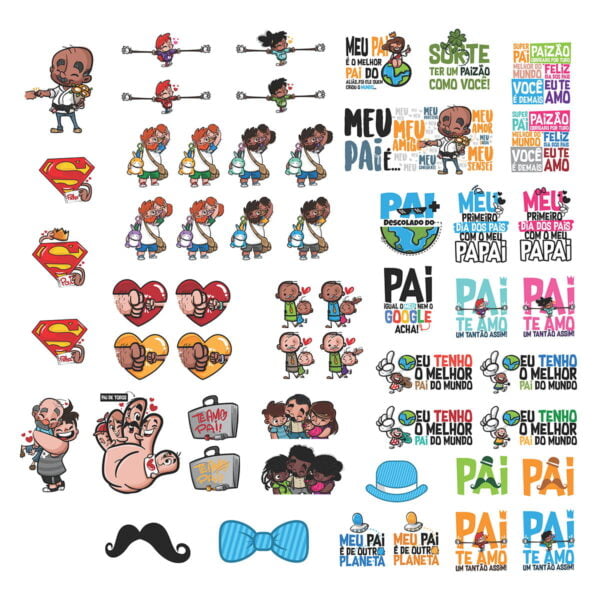 Kit Digital Paizão Dia dos Pais Ilustrações Vetorizadas - Imagem 2
