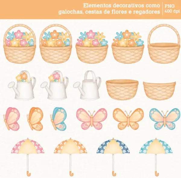 Kit Digital Patinhos Aquarela Png Personalizados Papercraft 5
