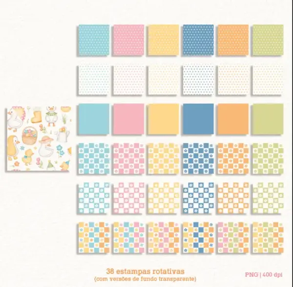 Kit Digital Patinhos Aquarela Png Personalizados Papercraft
