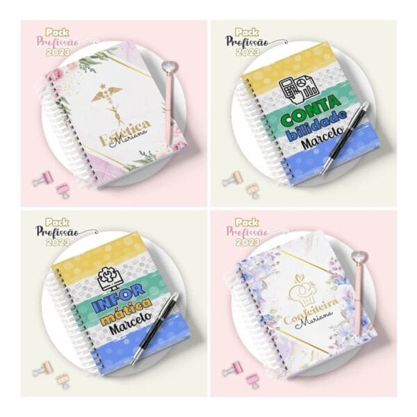 Kit Digital Planner Profissões Temas Diversos Planejador