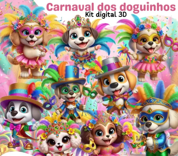 Kit Digital Png Carnaval Canino Para Scrapbook E Paper Crafts 2