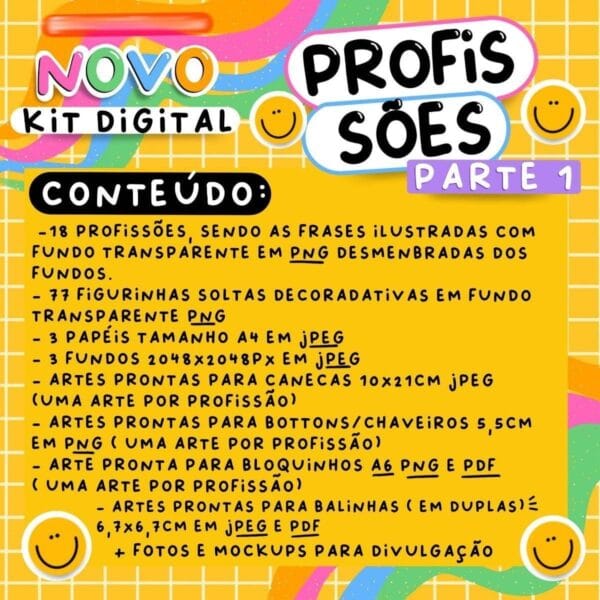 Kit Digital Profissões Artes E Ilustrações Scrapbook Clipart