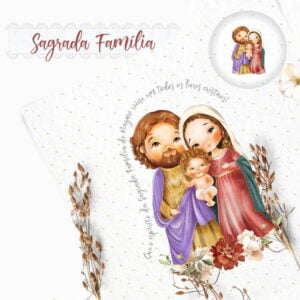 Kit Digital Sagrada Familia Santinhos Jesus Maria Jose Png 7