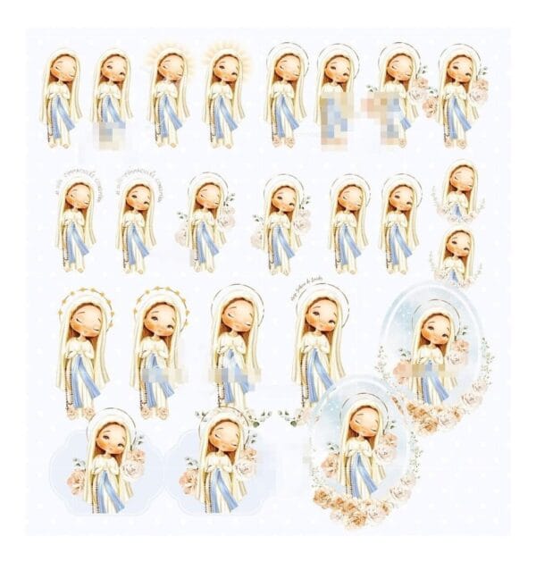 Kit Digital Santinhos Católicos Aquarelados Ilustrações Png