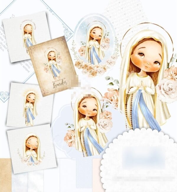 Kit Digital Santinhos Católicos Aquarelados Ilustrações Png