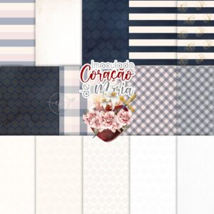 Kit Digital Santinhos Imaculado Coração de Maria Católico