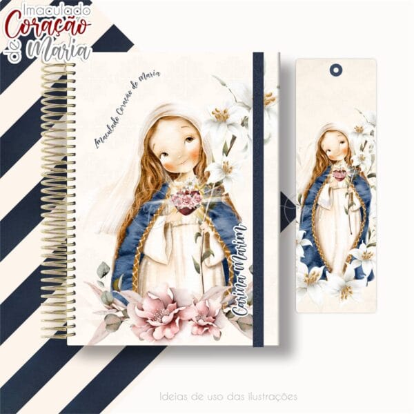 Kit Digital Santinhos Imaculado Coração de Maria Católico